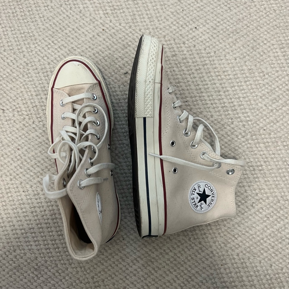 Converse Cream High-Top Sneakers Classic Style